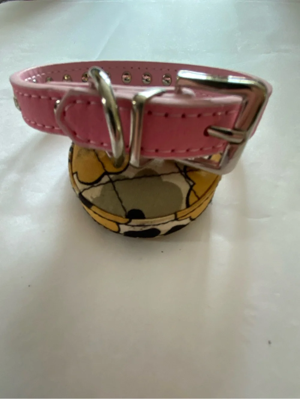 12” Rhinestone Dog  Collar in Light Pink - XS